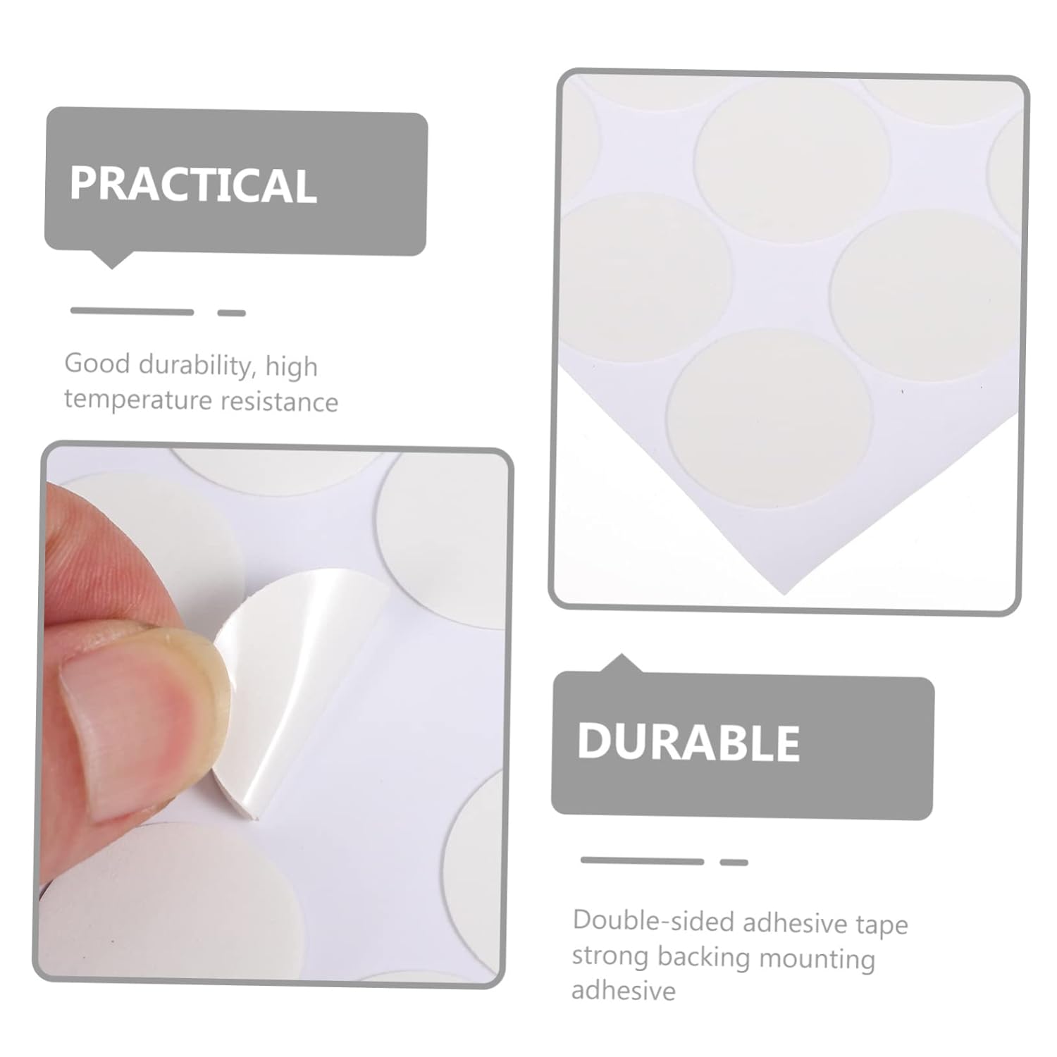 jojofuny 3sets 200pcs Double Sided Acrylic Adhesive Dots Easy to Use Craft Tape for Papers Balloons Invitations for DIY Projects 200pcs*3