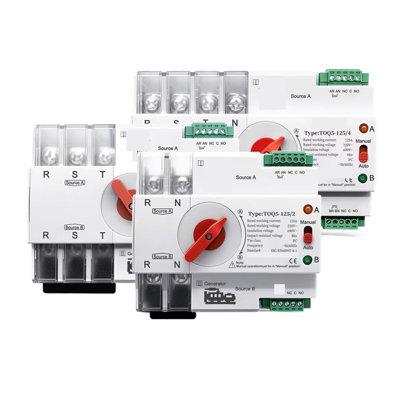 Interruttore di trasferimento automatico, compatibile con TOMZN,