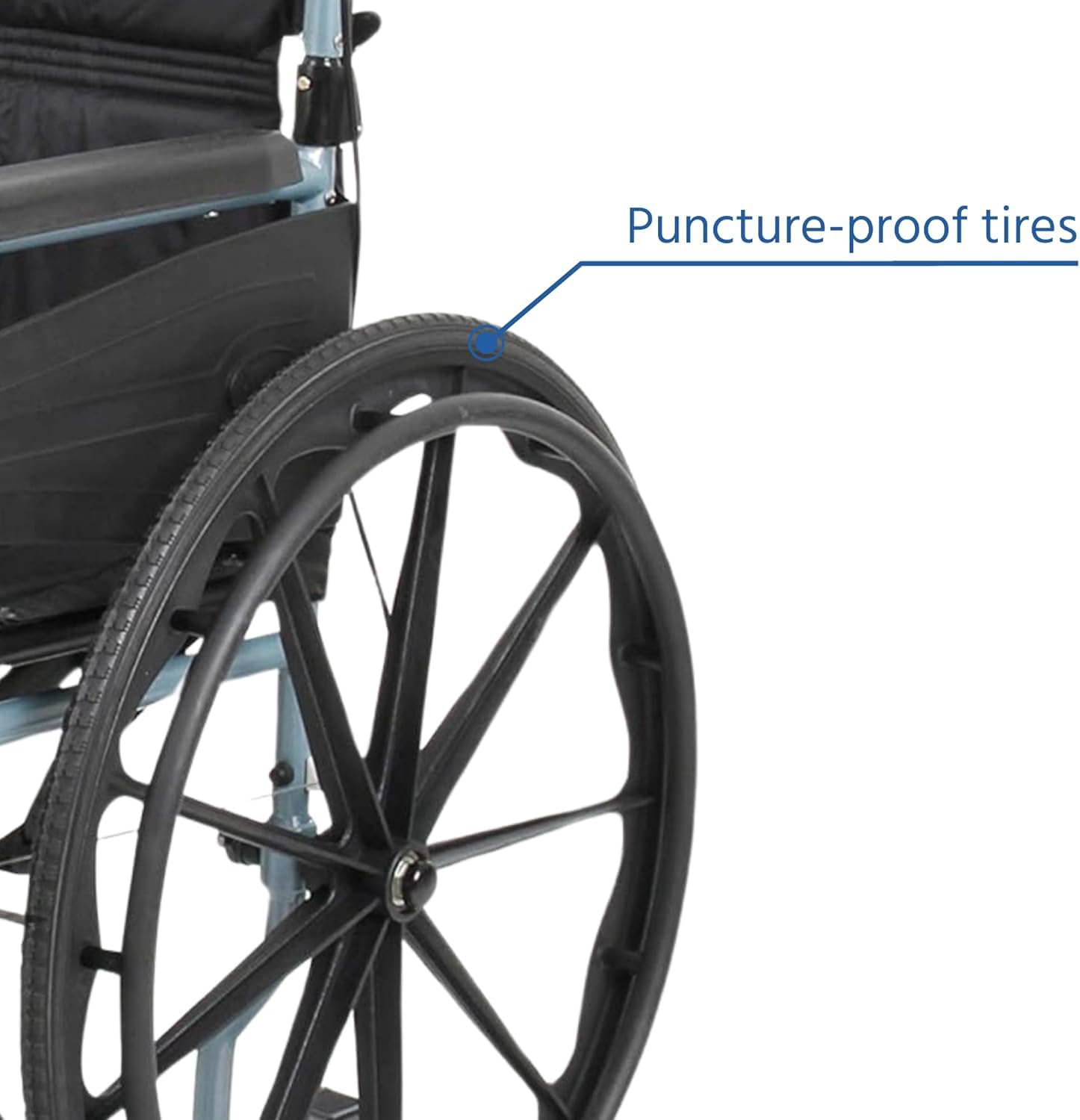 Days Escape Lite Self Propelled Narrow Wheelchair, Silver Blue, Lightweight and Foldable Frame, Aluminium Wheelchair, Portable Transit Travel Chair, Removable Footrests