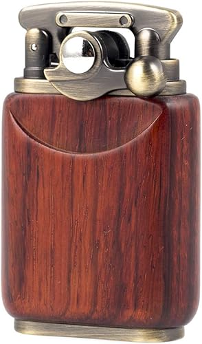 Caja de madera de palisandro Tipo antiguo Soft Flame Rocker Arm Petrol Kerosene Lighter