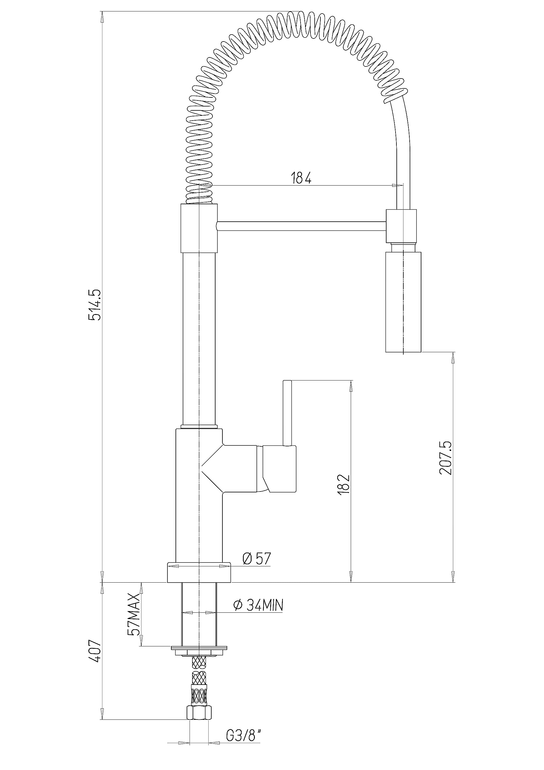 Paini – Rubinetto Miscelatore Monocomando Cucina, Lavello, Cromato, Leva laterale orientabile, con Attacco Doccia Automatico, Design moderno, interamente prodotto e lavorato in Italia