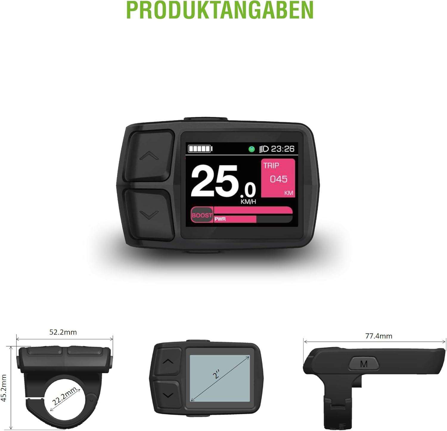 SachsenRAD E-Bike Display Dimensions