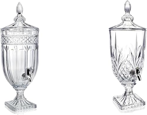 Miniatura 1 de Dispensador de bebidas de vidrio para fiestas, dispensador de bebidas heladas Crytal con espita Servidor de bebidas de boda para bar de fiesta