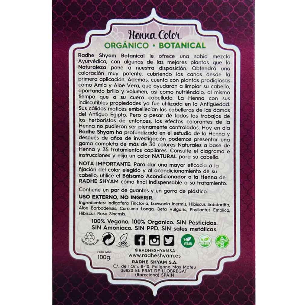 Pack 3x Henna Botanical Rojo Burdeos 100g | Radhe Shyam | Coloración Capilar Vegetal | 100% Natural y Vegana | Sin Amoniaco ni PPD