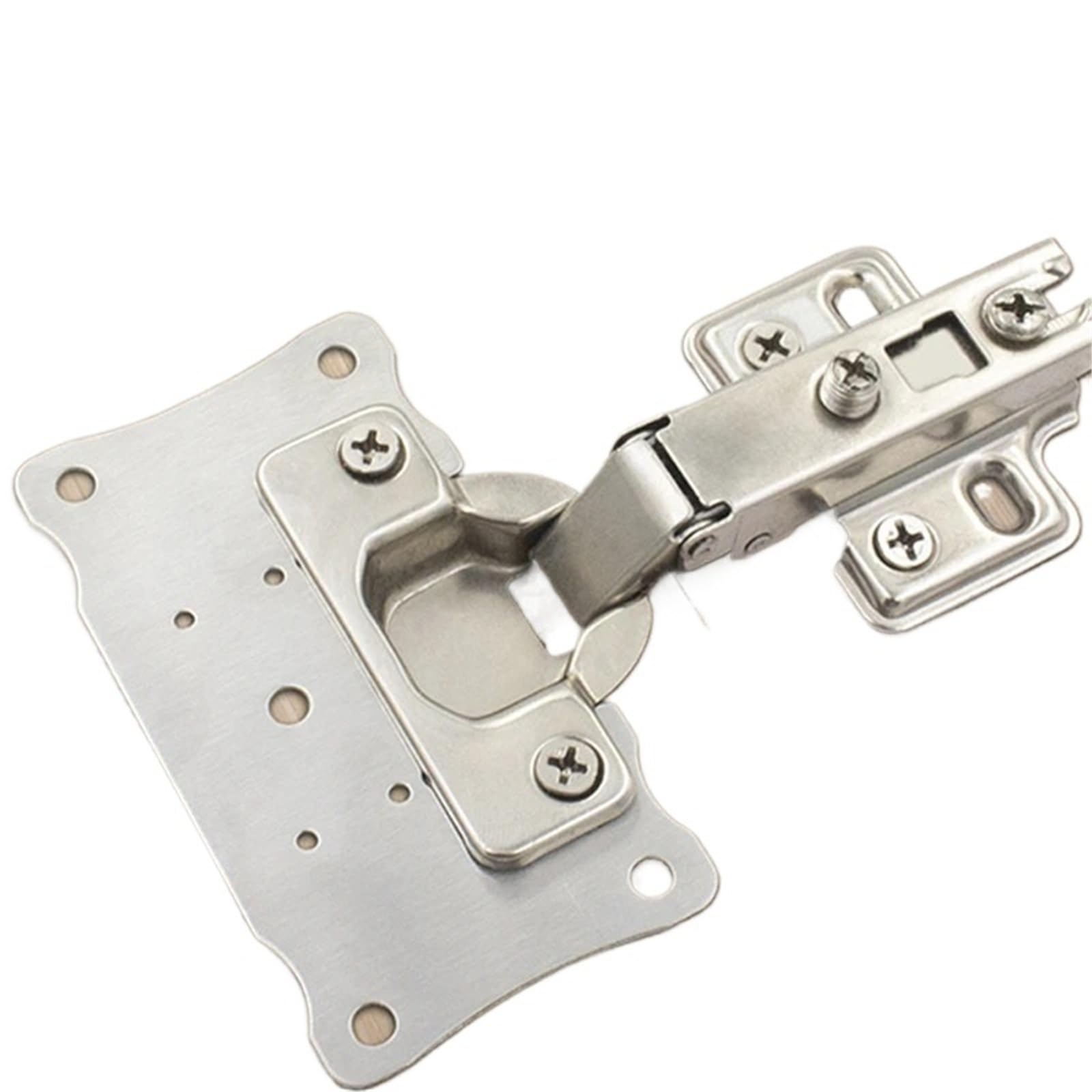 Rmwkrmogrf Square B 4Pcs Furniture Hinge Plate Cabinets Stainless Steel Cupboard Drawer Window Door Hinges Fittings 1Pcs(Square B 4Pcs)