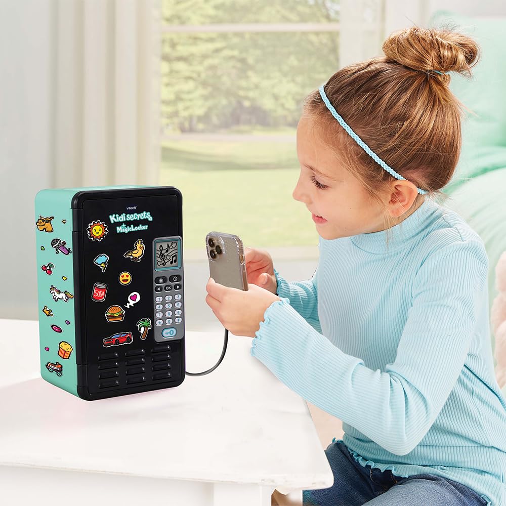 VTech KidiSecrets Magic Locker, Cassaforte Interattiva con Codice Segreto, Inclusi 3 Giochi Educativi, Sticker per Personalizzare il Locker, Lingua Italiana, Batterie Incluse, 6-12 Anni