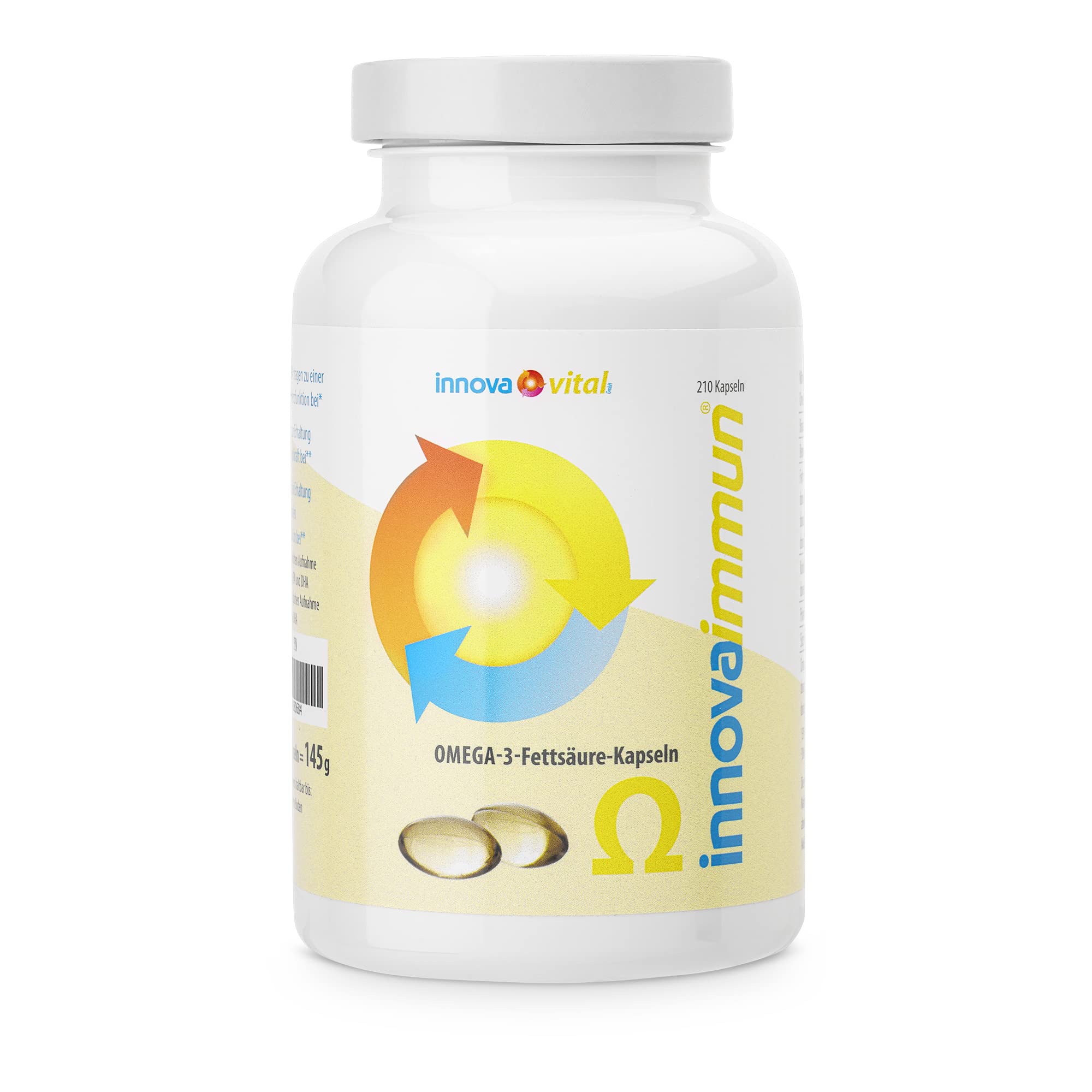 innova immun® Omega 3 Fischölkapseln | entwickelt von der medizinischen Enzymforschungsgesellschaft | Ohne Fischgeschmack und Fischgeruch