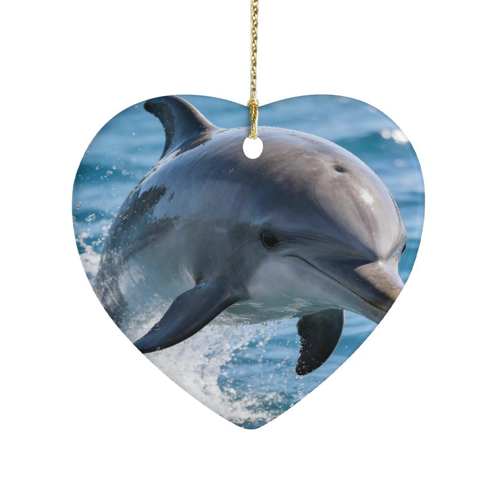 Fekiloot Style Dolphin Ceramic Ornament Home Decor Keepsake