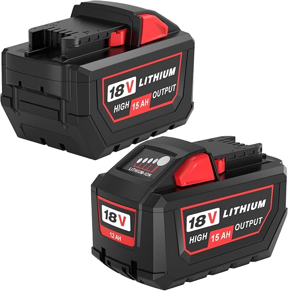 2Pack 15000mAh Lithium-ion Battery Replacement for Milwaukee 18V Battery Long Runtime Compatible with Milwaukee 18V Lithium Battery 48-11-1862 48-11-1852 48-11-1882 Cordless Tools (15.0Ah 2Pack)