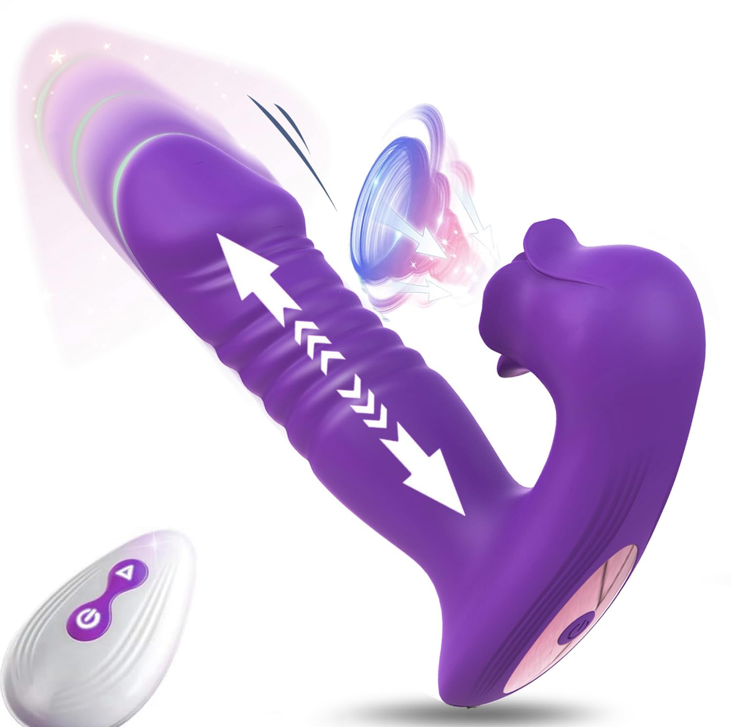 Vibromasseurs Feminin Clitoridien Suceur va et vient,Femme Sextoýs Couple Plaisir Femme avec 10 * 10 modes de réglage Gode femme Sex toys avec Imperméable à l’eau, rechargeable