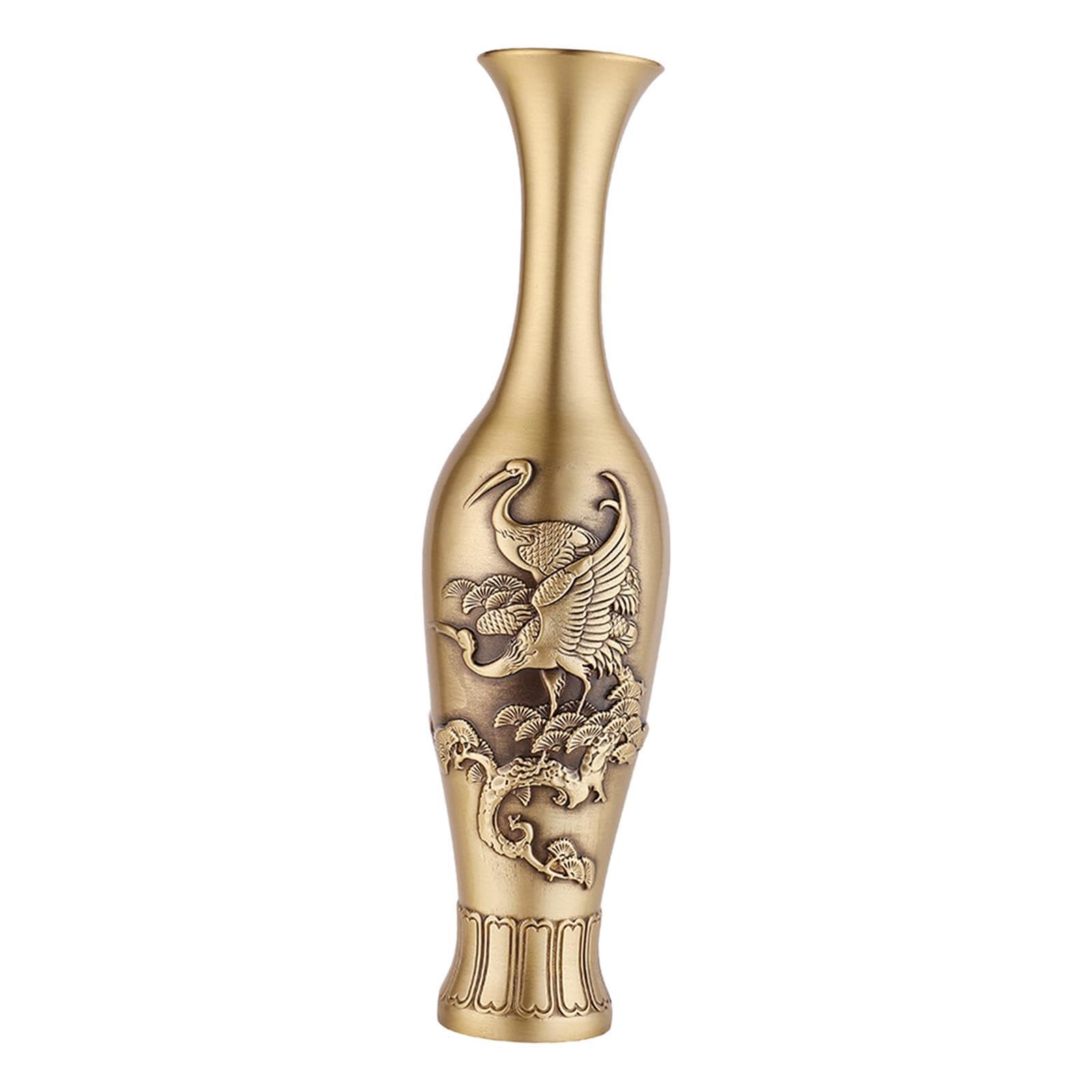 PIXZCSA Rustic Brass Vase Eye Catching Centerpiece For Bedroom Living Room Exquisite Home Decor Home DecorationBeautiful Table