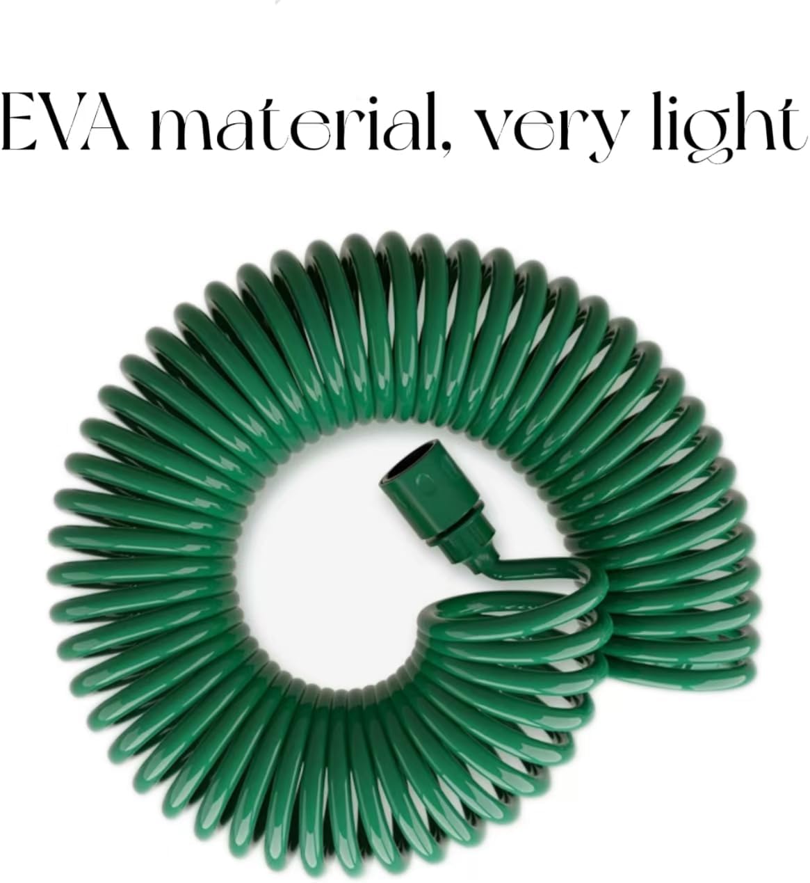 Retractable Garden Hose 66 FT, EVA Flexible Curly Water Pipes with 7-Pattern Spray Nozzle for Boat, Greenhouse, Yard, Patio, Green