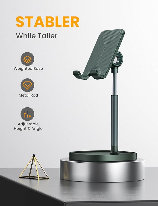 LISEN Green Office Accessories and Decor, Green Phone Stand Computer Office Fun Desk Accessories Bathroom Essentials Desk Accessories for Kindle Stand Moms Gift Birthday Decorations 4-10 inch by LISEN - Image 2