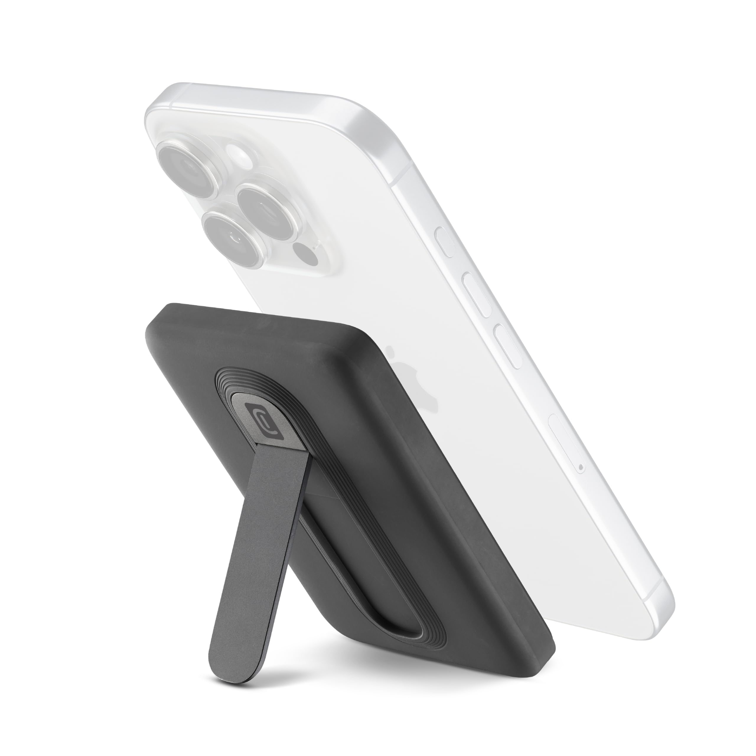 Cellularline Power Bank 5.000 mAh Qi2 15W con Soporte Integrado y USB-C 20W – Soft-Touch, mag Stand, Negro