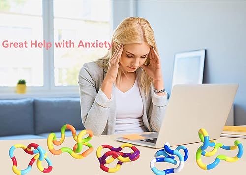 Miniatura 10 de Juguetes sensoriales para ansiedad, 6 unidades, multicolor, para adultos, niños, niñas, para relajación, alivio del estrés, descompresión, apretar,