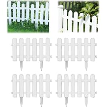 Picket Fence - Garden Border Fencing - 4 Pieces Landscape Edging for Plants, White Picket Fence for Garden Flower Bed Edging, Landscape Edging, Pathway Sambar