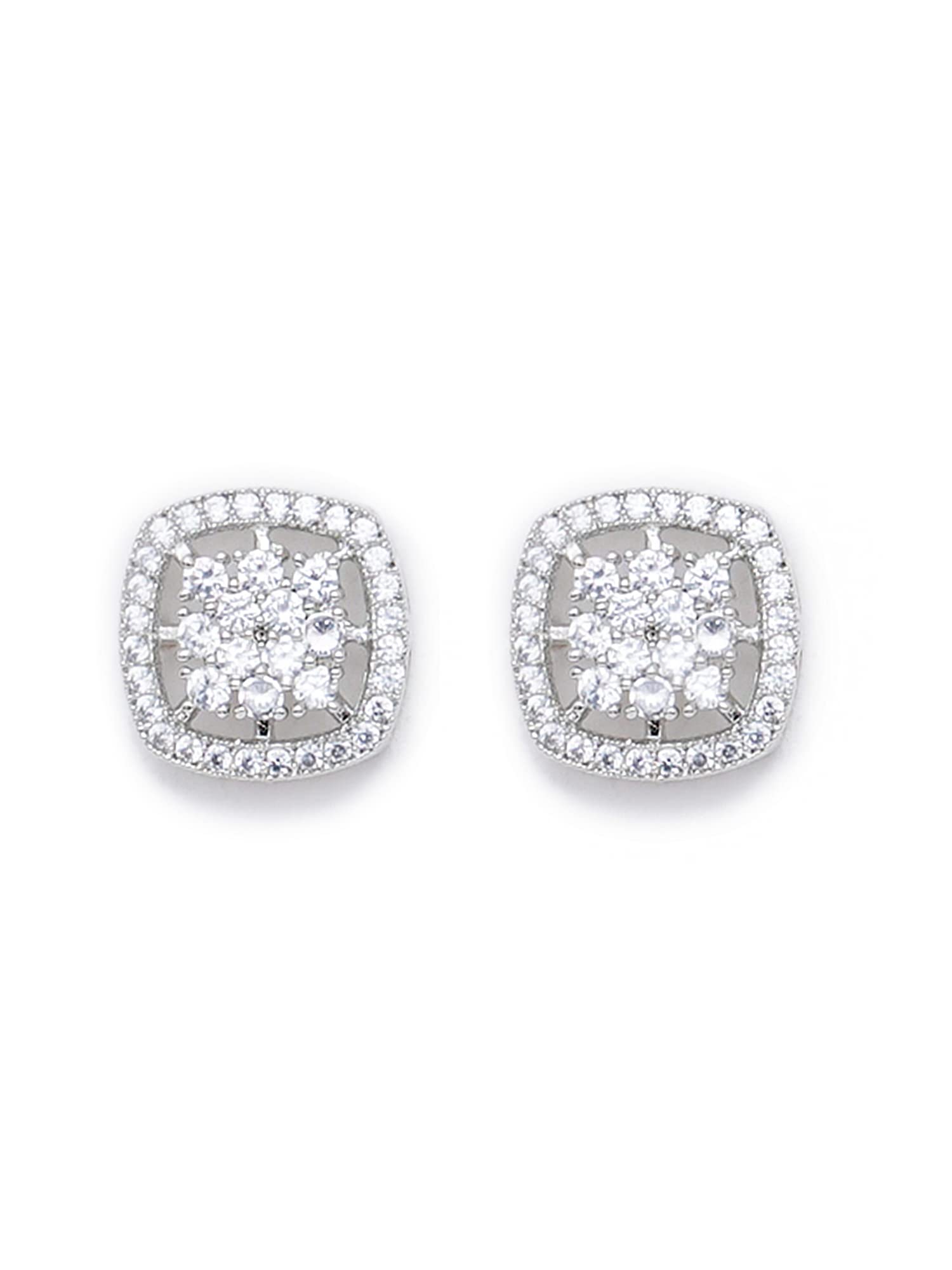 Karatcart Women Silver Tone American Diamond Studded Stud Earrings (B09XF66RM2) Amazon Price History, Amazon Price Tracker
