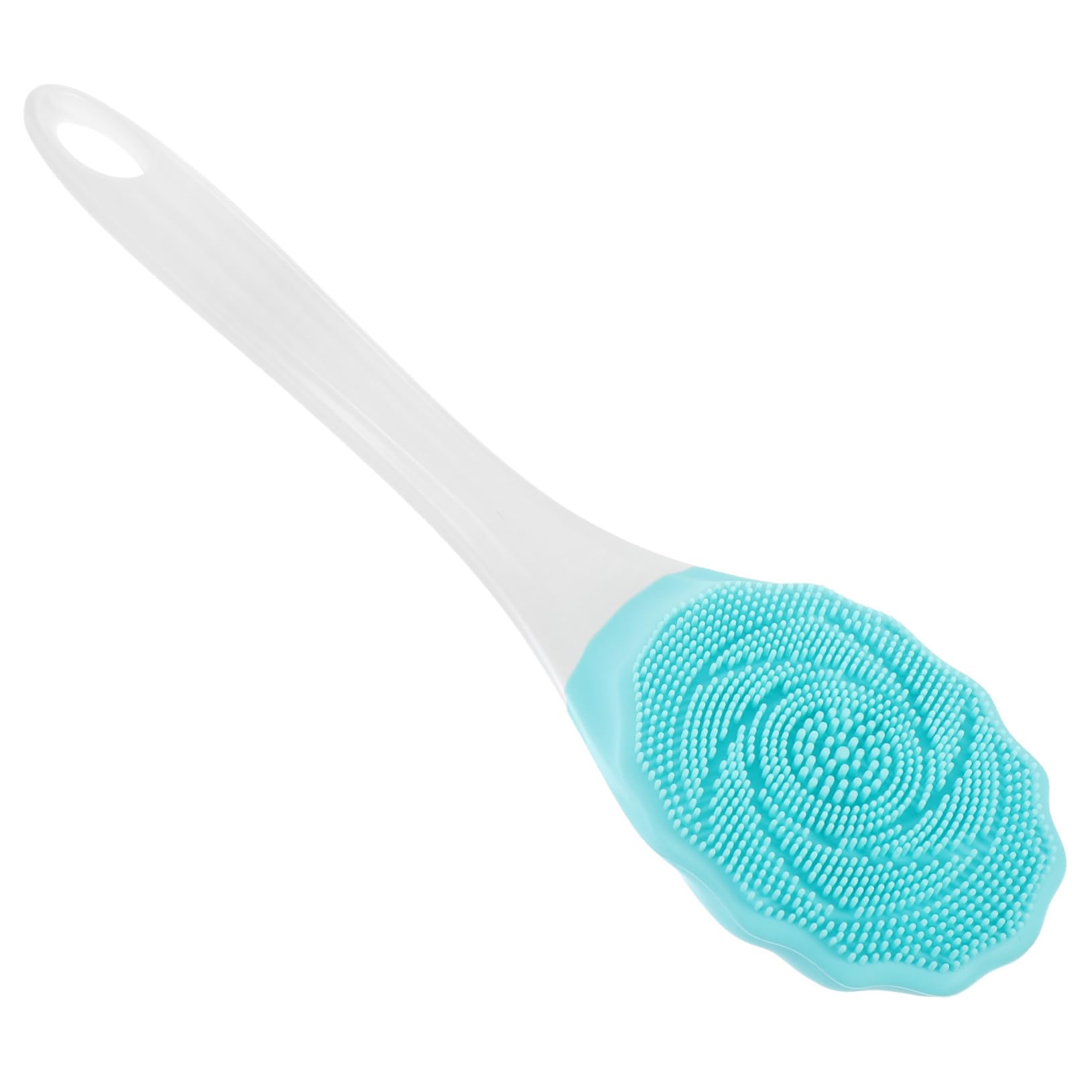 Spazzola Doccia Elettrica Blu Manico in Abs e Silicone per Pulizia Corpo e Massaggio, Facile da Usare per Uomo e Donna
