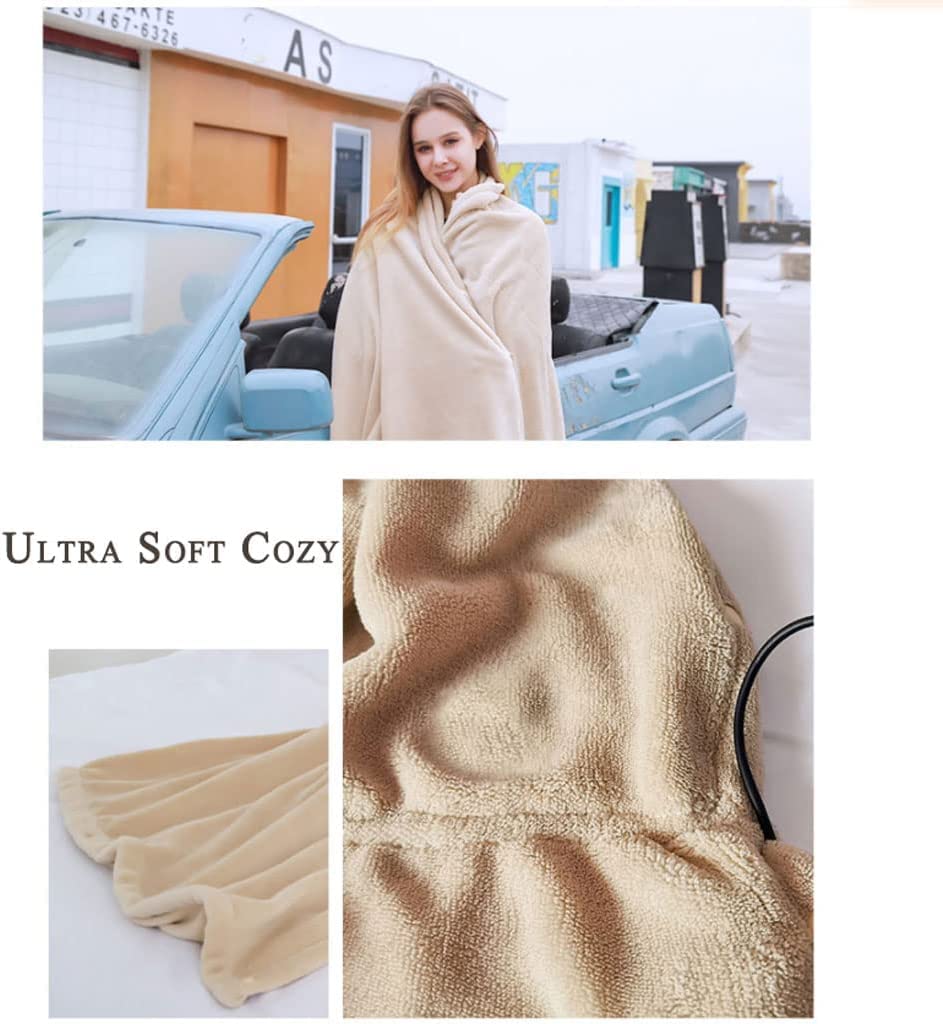 Coperta Termica Riscaldata Coperta elettrica USB Coperta riscaldante a Batteria con Bottone a Pressione Coperta riscaldata Lavabile in Lavatrice Coperta Calda Migliore Regalo Uso Domestico