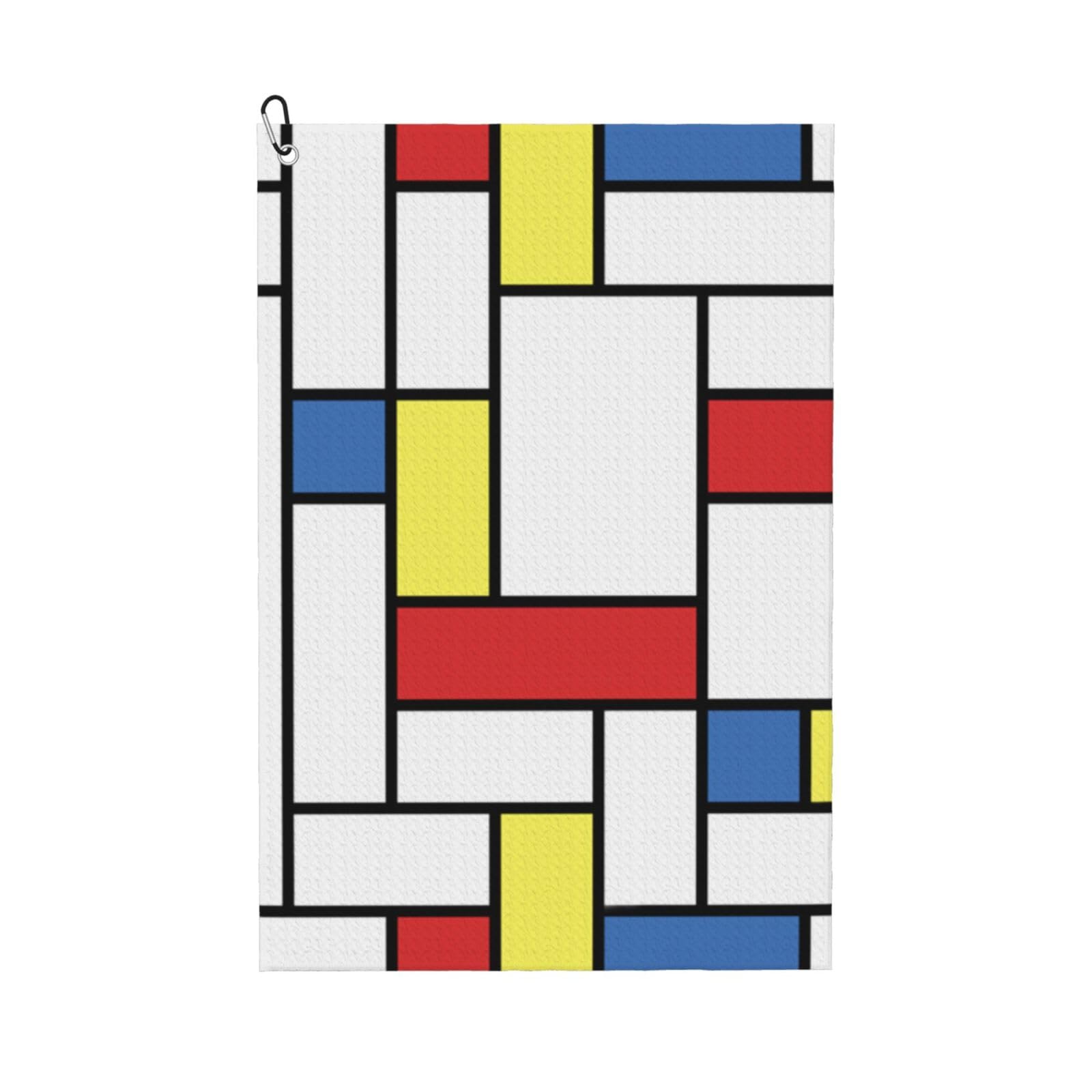 Hnnkloy Mondrian Blocks, 16x24 in Portable Waffle Golf Towels with Carabiner Clip for Golf Bag