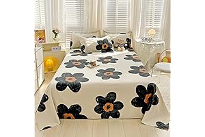 clothknow Black Sunflower Full Size Sheet Set