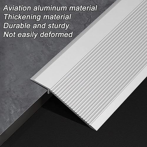 Miniatura 4 de Tira de transición para piso, borde de metal, altura de 0.78 pulgadas, 1.575 pulgadas, reductor de rampa de umbral antideslizante para puertassuelos