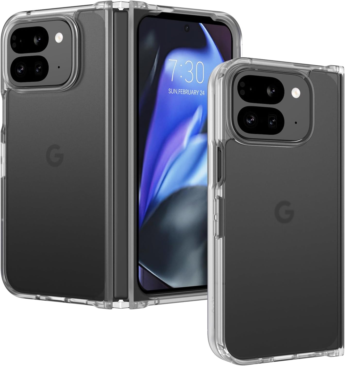 BENTOBEN for Google Pixel 9 Pro Fold Case, Transparent Matte Reveal Logo Slim Thin Shockproof Anti-Yellow Lightweight Women Men Boys Girls Protective Phone Cover Cases for Pixel 9 Pro Fold 8.0", Clear