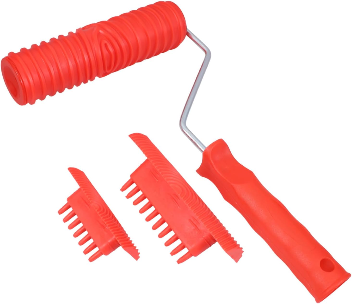 VILLCASE 5 Sets Wood Grain Roller Tool Set Multi Function Paint Tool for Textured Patterns for Home Decor and DIY Projects Durable Construction for Realistic Wood Grain Effects