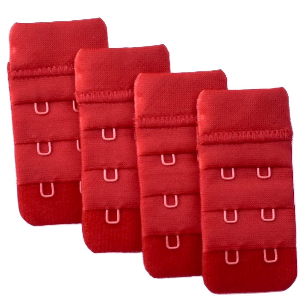 FICERIE Bra Hook Extender | Soft & Comfortable Bra Strap Extender | Hook & Eye Combo for Women | Pack of 3 Pieces | Color: Red | Free Size-picture-50