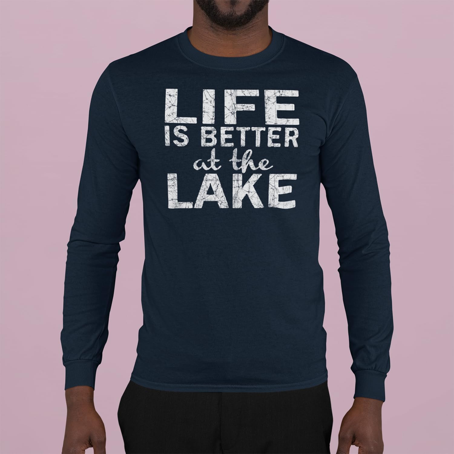 shop4ever Life is Better at The Lake Long Sleeve Shirt Sayings Shirts