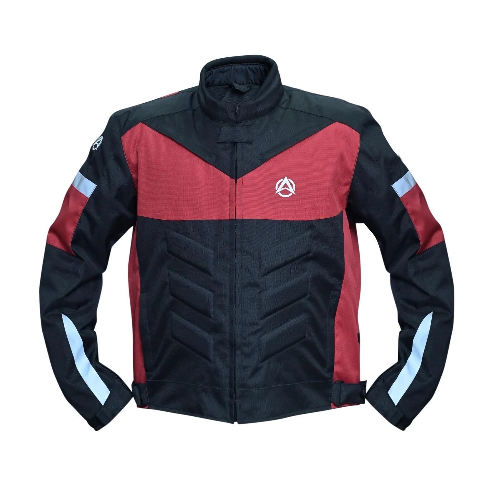 ONEX Motorcycle Jacket Men Waterproof Motorbike Jacket CE Armoured Protective Biker Riding Jacket Textile Cordura Windproof Touring (UK, Alpha, L, XL, Regular, Regular, Red)