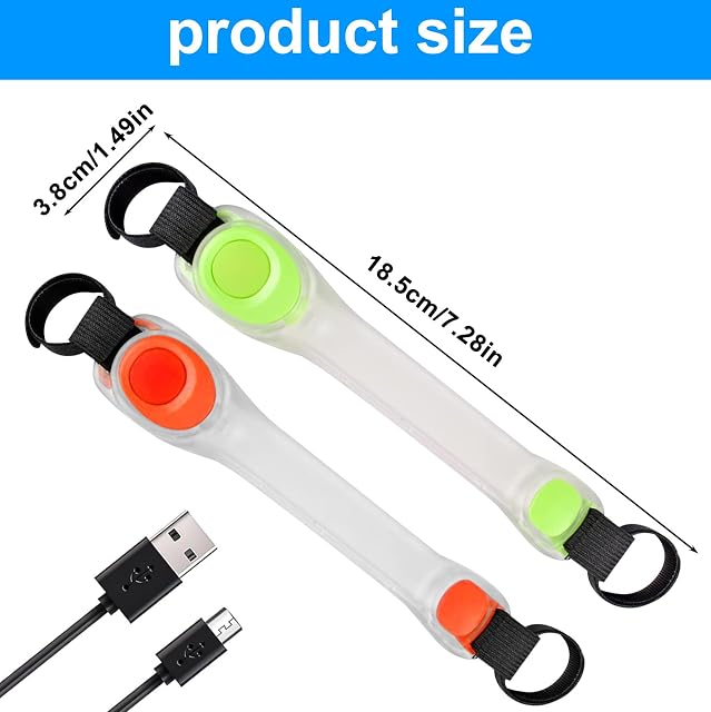 Foto 2 de 7 de 2 bandas LED para mascotas, collar luminoso, recargable, colgante luminoso para perro, 3 modos de parpadeo