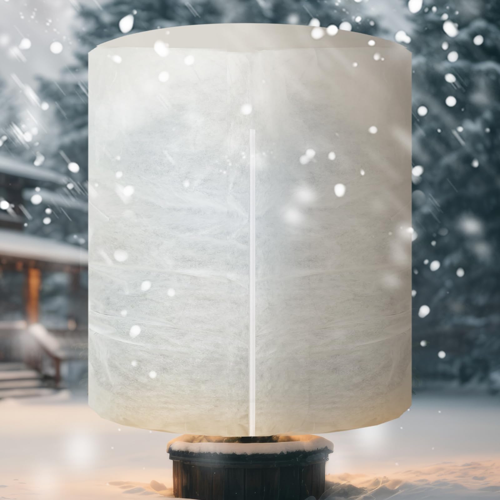 WILLBOND 2 coperture invernali per piante da 200 x 239 cm, sacchetti protettivi antigelo, panni cilindrici per gelo, arbusti e gelo, con cerniera, coulisse, per piante da esterno, giardino, alberi in