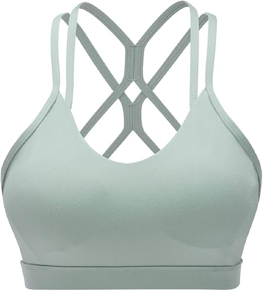 Voqeen Women's Sports Bra CrissCross Back Sports Bras Quick Drying
