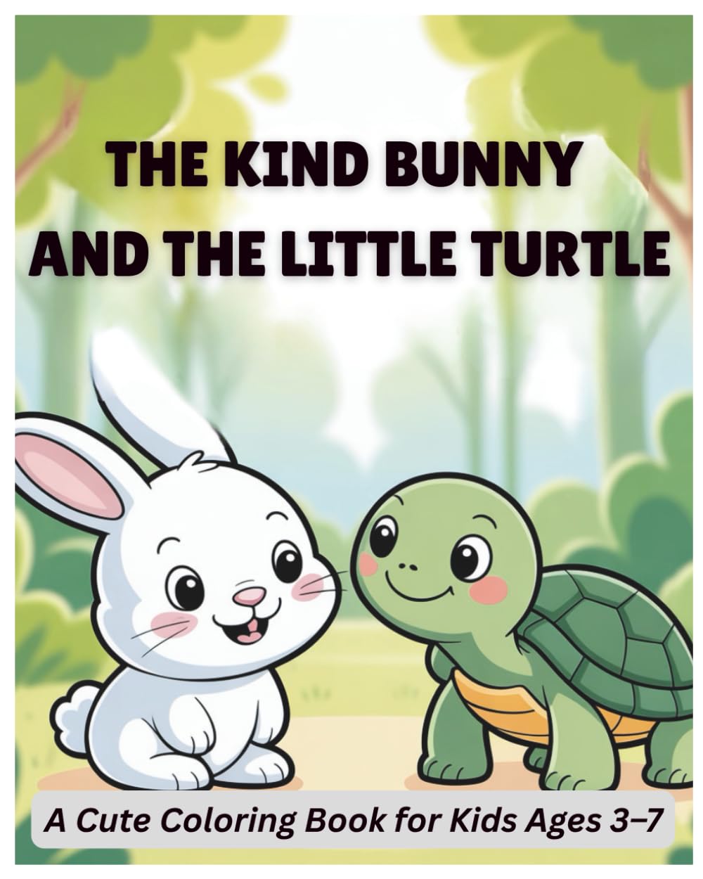 The Kind Bunny and the Little Turtle: A Cute Animal Coloring Book About Kindness & Friendship for Kids Ages 3–7