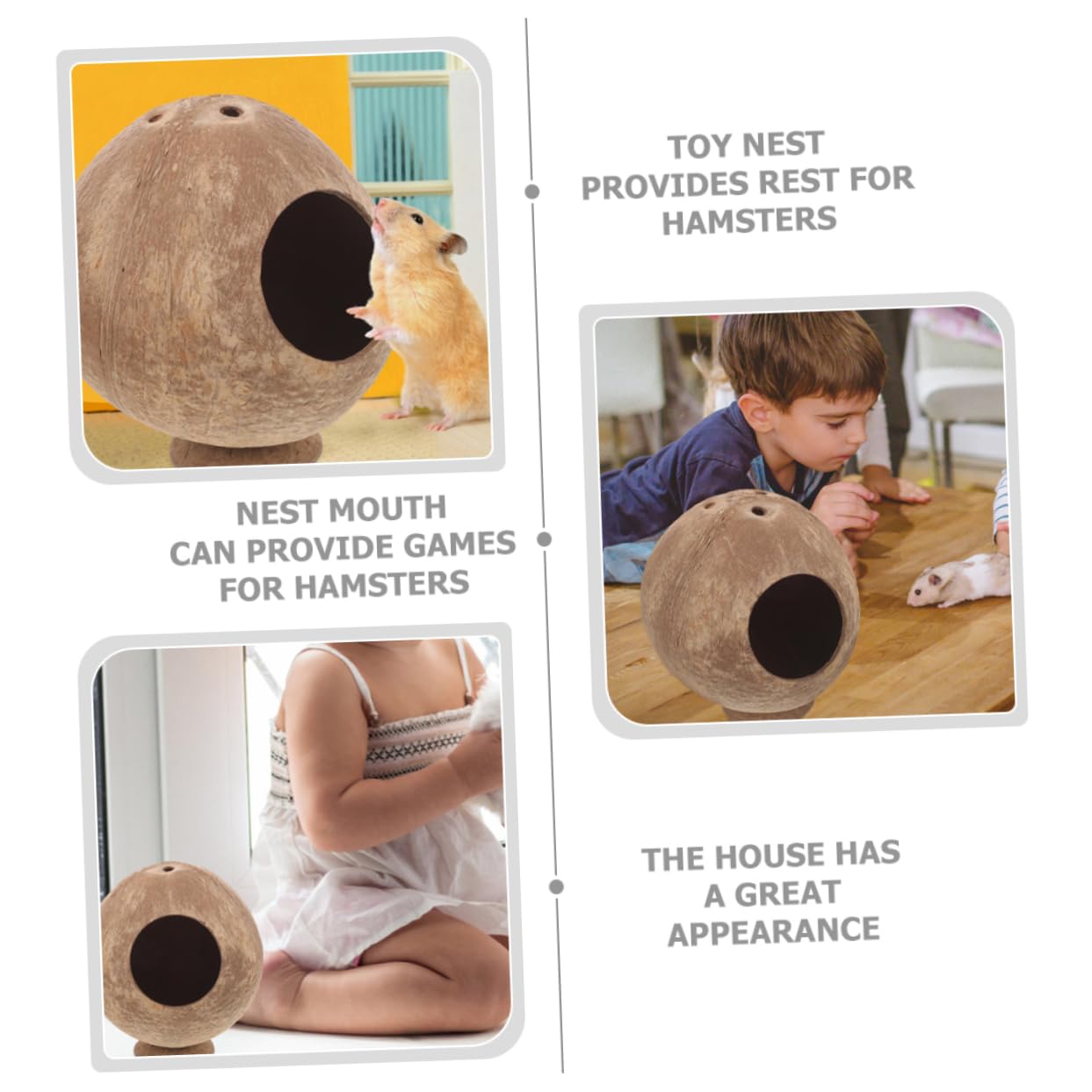 PRETYZOOM 4 Pièces Jouet Nid De Hamster Cachette De Hamsters Un Hamster Frappe Une Maison Cachette De Rat à La Maison Accessoires De Jouets De Cachette De Cobaye Coquille De