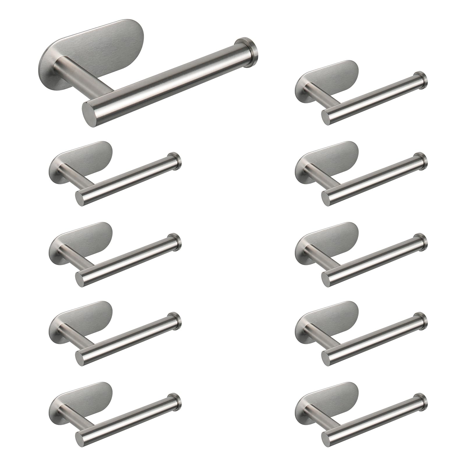 NearMoon Toilet Paper Holder Self Adhesive, Premium Thicken SUS304 Stainless Steel Rustproof Adhesive Toilet Roll Holder no Drilling for Bathroom, Kitchen, Washroom (1 Pack, Brushed Nickel) — Amazon image 17