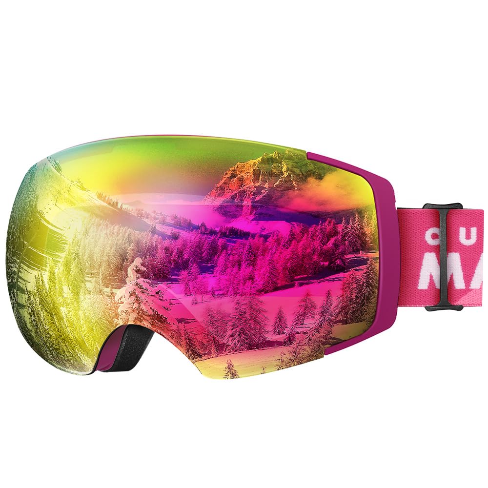 OutdoorMaster Ski Goggles PRO - Frameless, Interchangeable Lens 100% UV400 Protection Snow Goggles for Men & Women