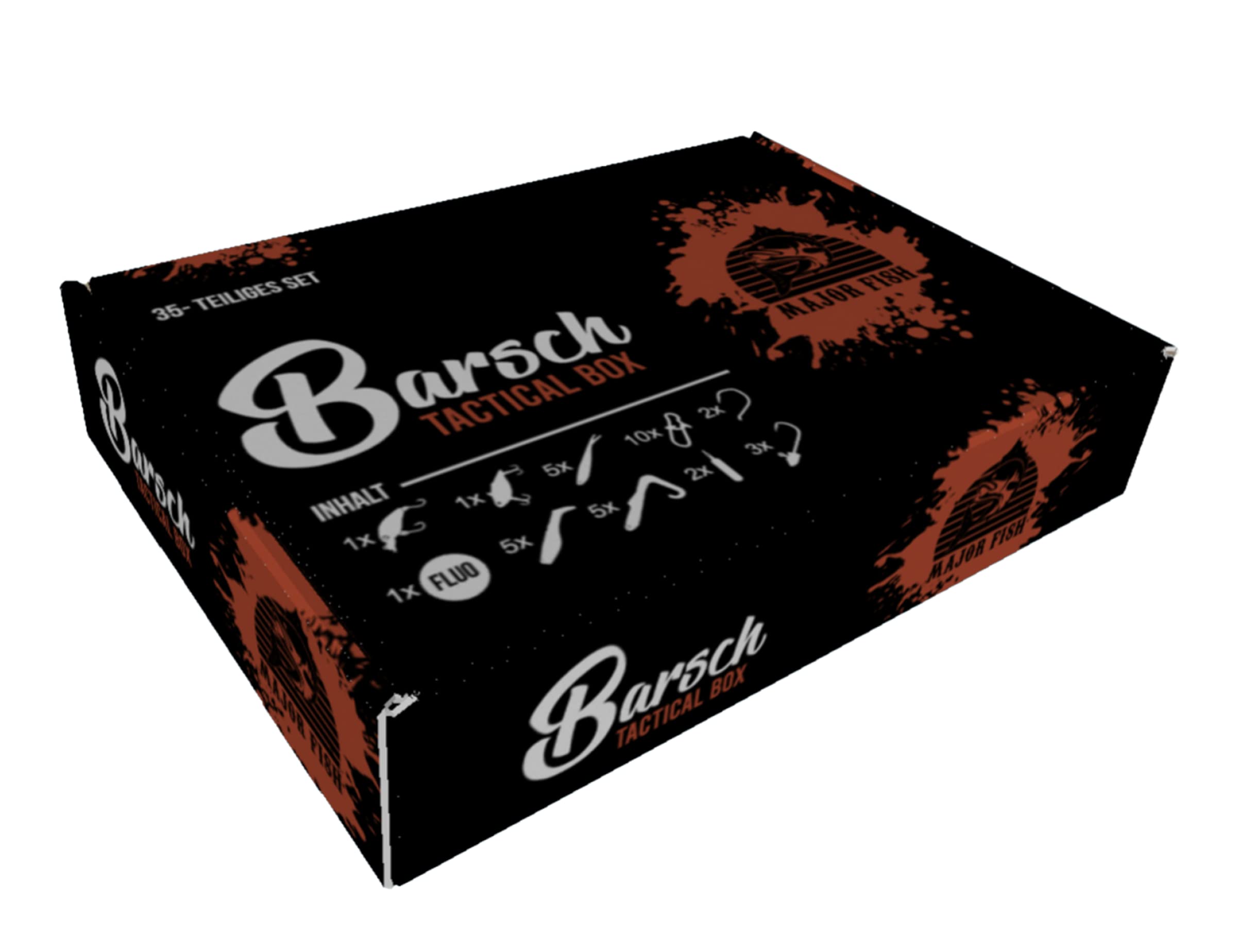 Barsch Box 35teilig Gummifische Hardbaits Set mit Wobbler Drop-Shot und Zubehör zum Barschangeln