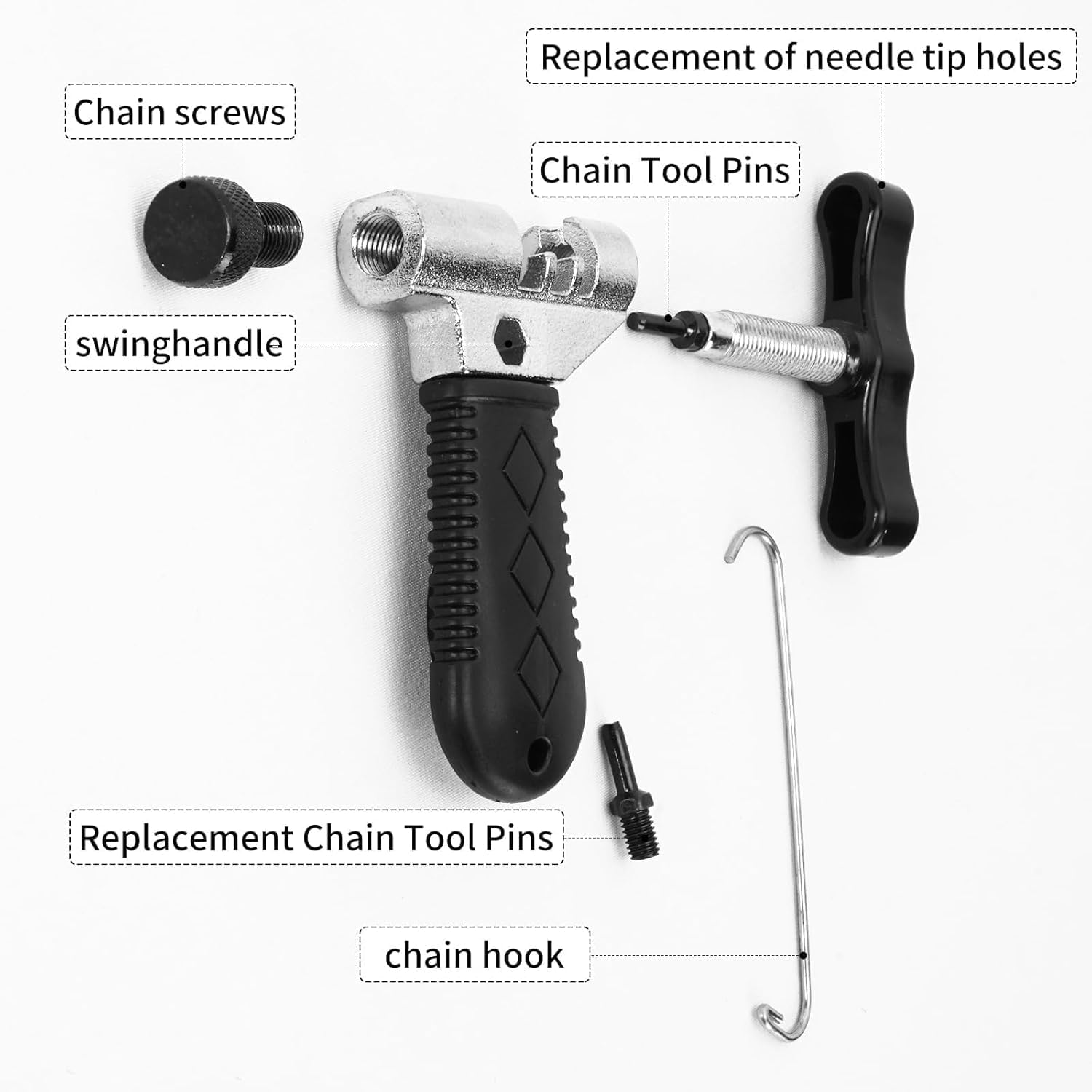 Kit Réparation Chaîne Vélo 7 Pièces - Pince à Chaîne, Dériveur, Indicateur Usure - Zythrem