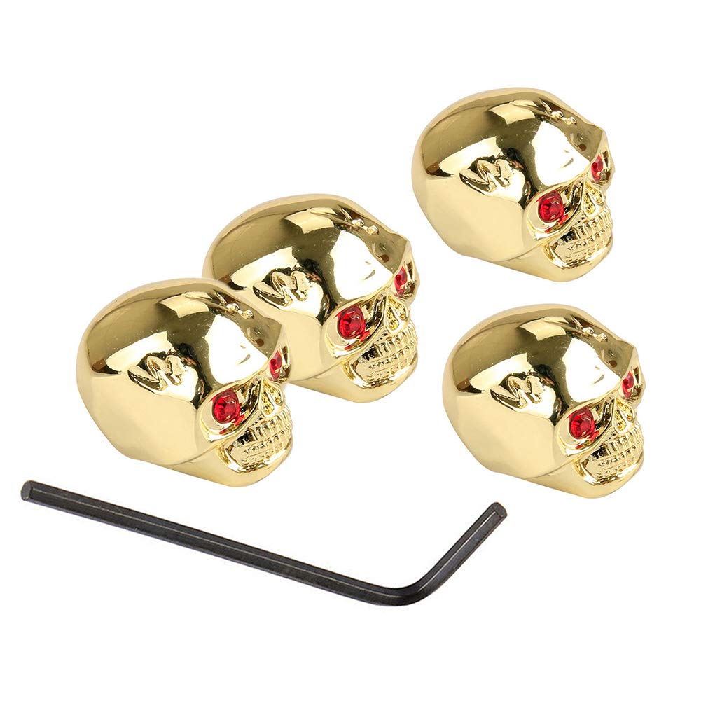 RuiJOTWAT 4 skull-shaped electric guitar volume and tone knobs + wrench gold