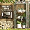 Outsunny Lean-to Mini Greenhouse with 3 Tier Shelves, Portable Green House with 2 Roll-up Doors, Garden Plant Grow Hot House for Indoor Outdoor, 56.3"x18.1"x59.4", Clear #3
