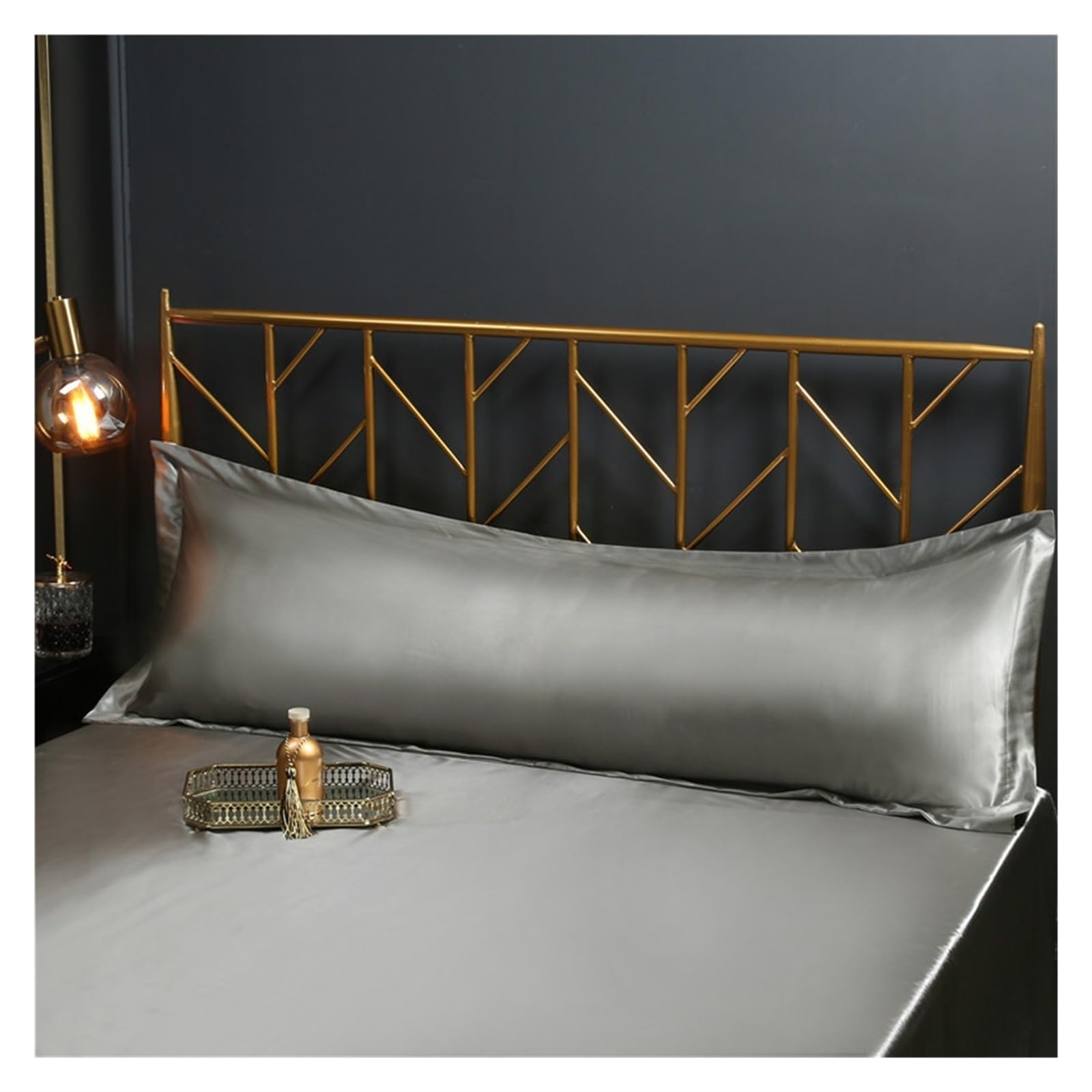 Funda De Almohada De Seda 48x120cm /48x150cm Funda de Almohada de satén King Queen Funda de Almohada Suave Funda Almohada (Color : 10, Size : A 48X120cm)