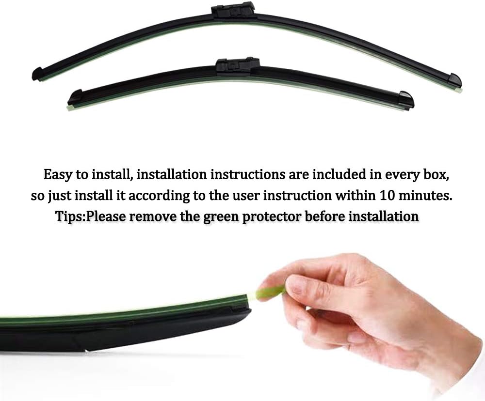 Windshield Wiper Blades for Model 3 Model Y 2017-2024, Original Equipment Replacement Wiper Strips (Set of 2)