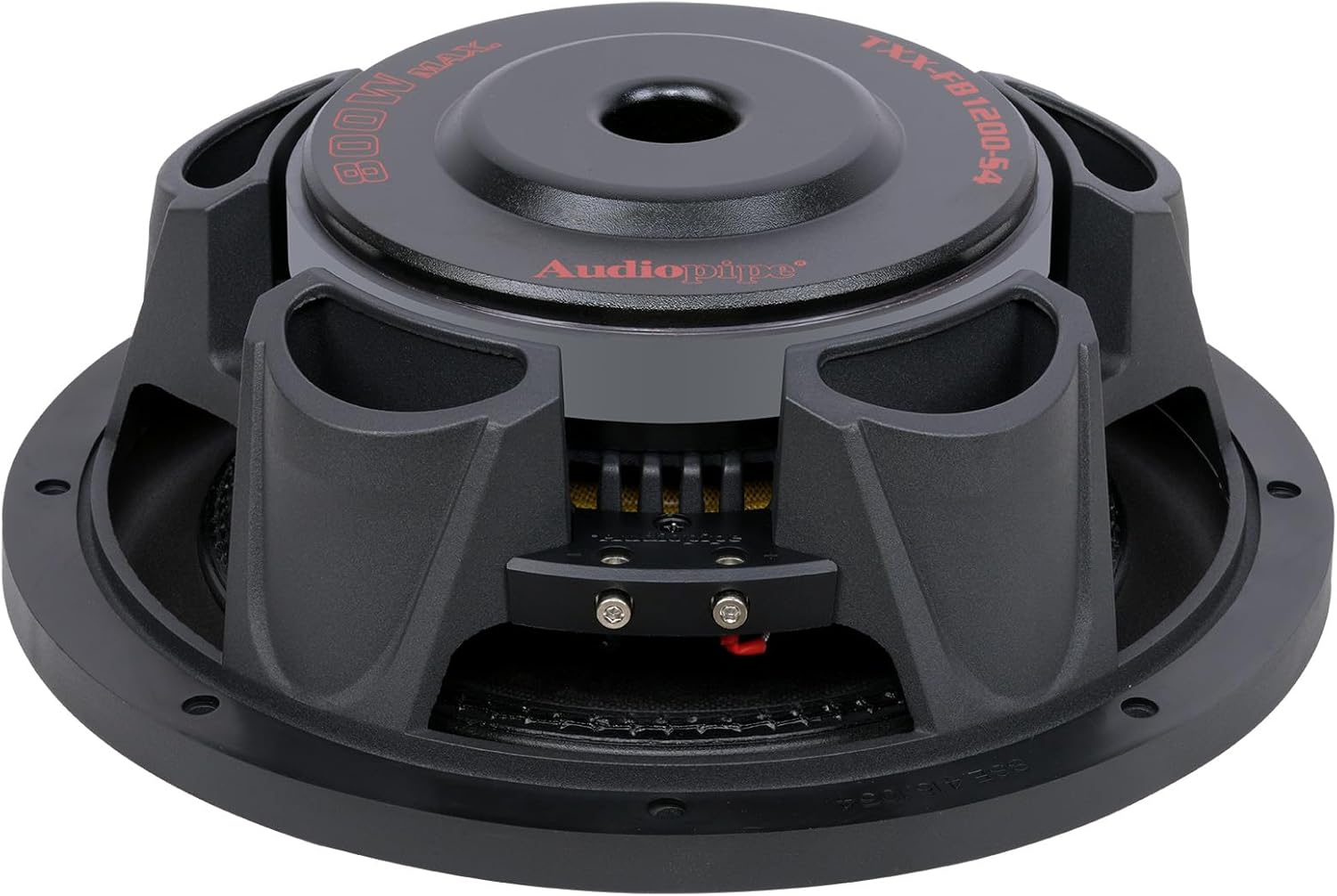 Audiopipe 12 Inch Shallow Mount Subwoofer, Single 4 Ohm (TXX-FB1200-S4), 400W RMS 800W Peak, BASV Voice Coil, 65oz Magnet, 4 Inch Mounting Depth, Car Audio Woofer for Sealed or Ported Enclosures