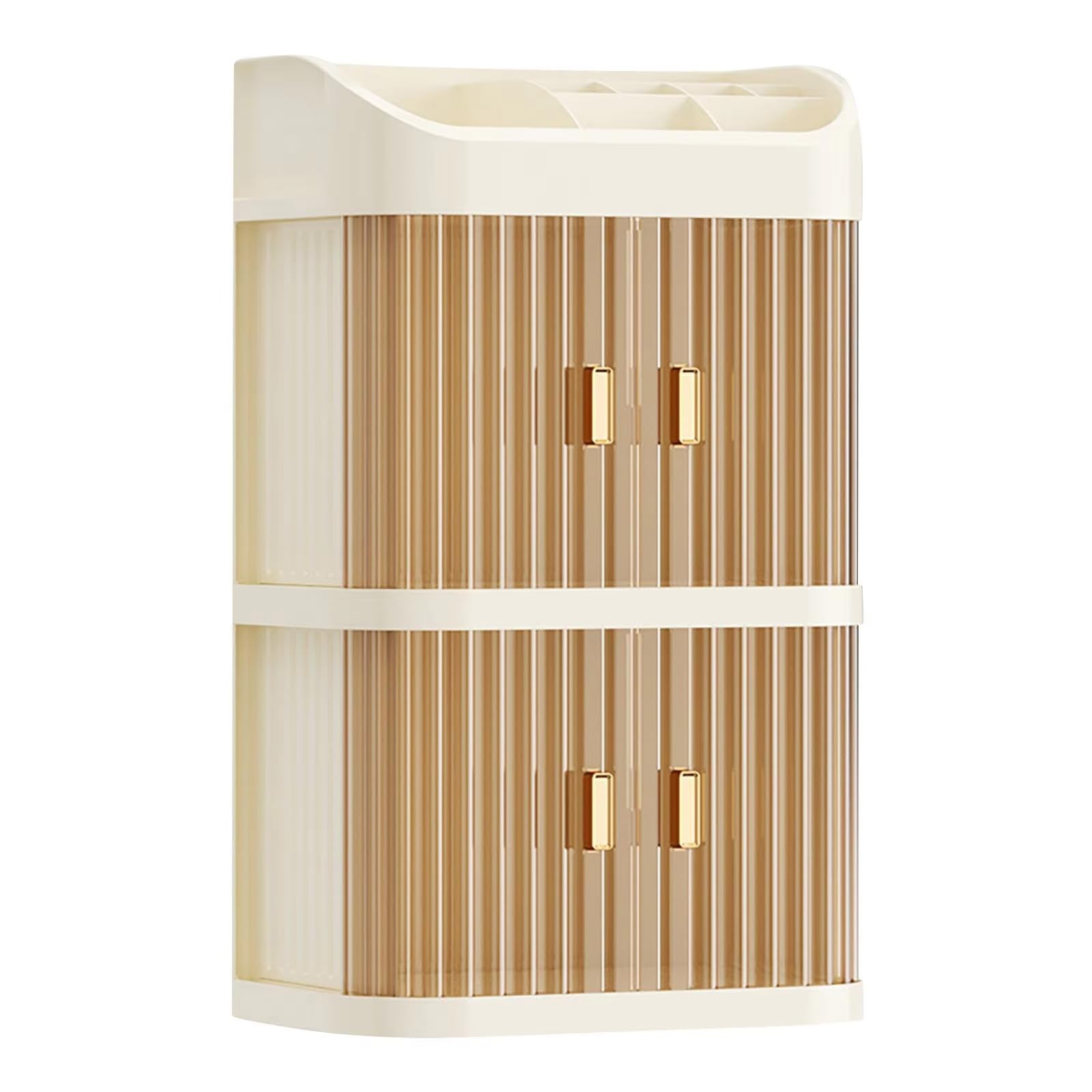 Kalttoy Functional Cosmetic Organizers Box 3 Layer Stackable Design Waterproof Makeup Storage for Vanity Countertop Desktop Makeup Organizers