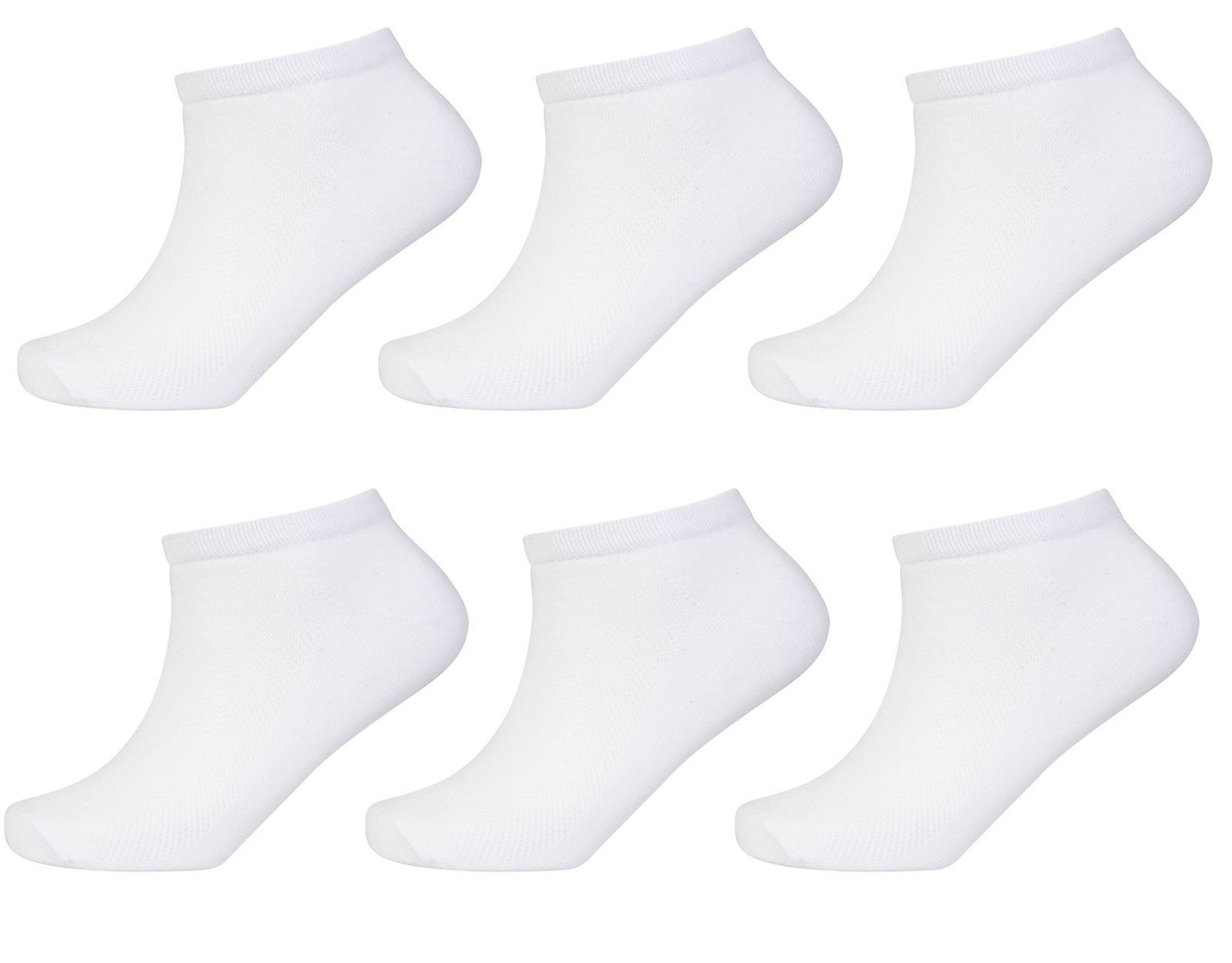 Bonjour Men's White 12 Pairs Sport Performance Trainer Low Cut Socks - Size 6 - 11 ( )