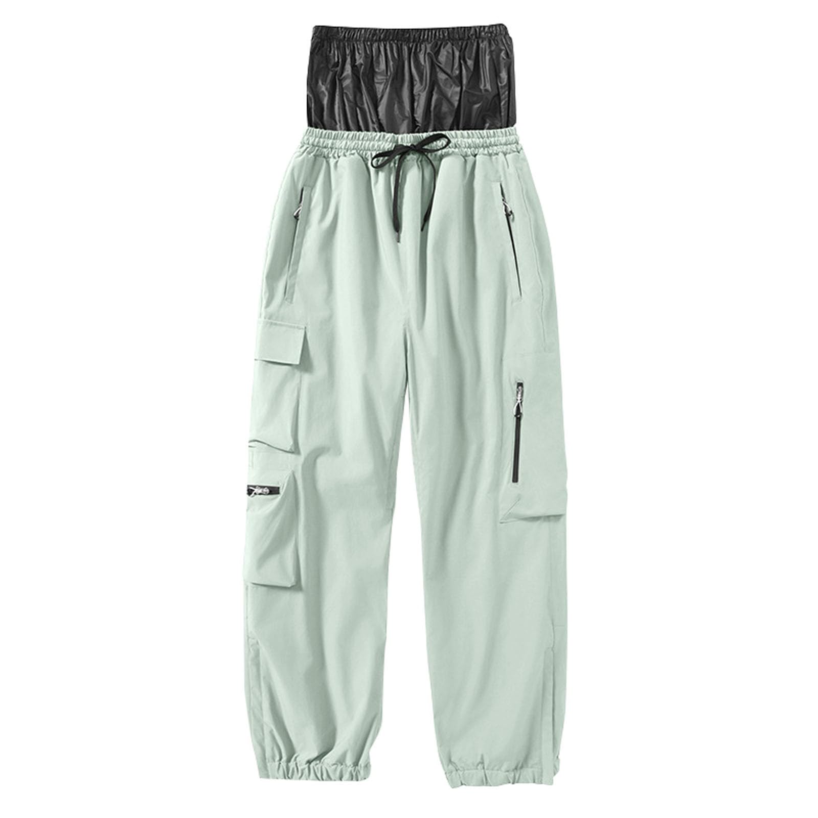 Pantalon de ski baggy pour femme - Imperméable et respirant - Avec élastique - Avec poches - Couleur unie - Pantalon d'hiver chaud et fonctionnel - Pantalon cargo - Pantalon de snowboard léger