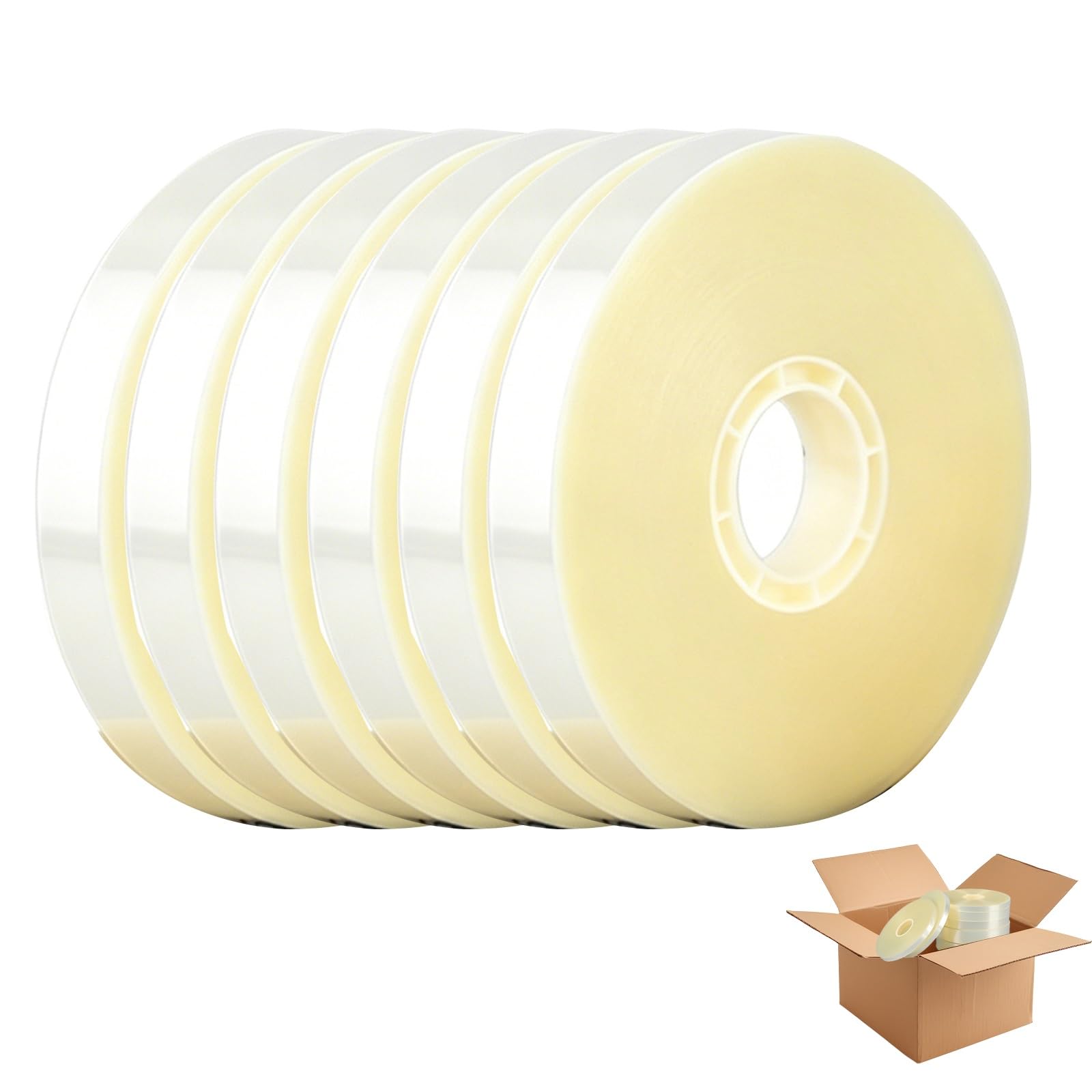 Senodon One Color Durable Vegetable Bundling Tape For Auto Tying Machines, 150M Long-Reach Opp Tape, Essential For Agricultural Packing Lines(1.2Cm 150M 100 Rolls)