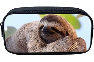 Sloth Pencil Pouch for Girls Kids - Soft Canvas Zipper Pencil Case